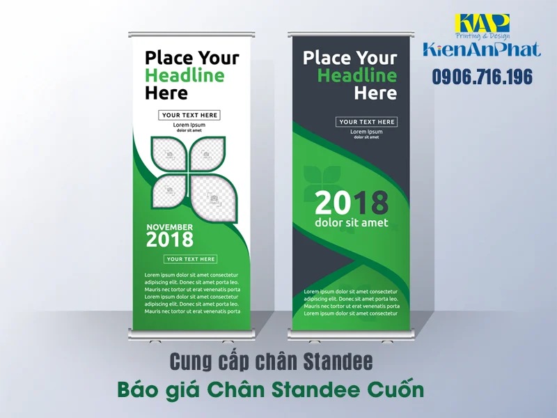 Giá standee chân cuốn nhôm
