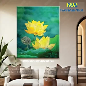 Mẫu in canvas hoa sen, mẫu tranh hoa sen canvas tại kiến an phát