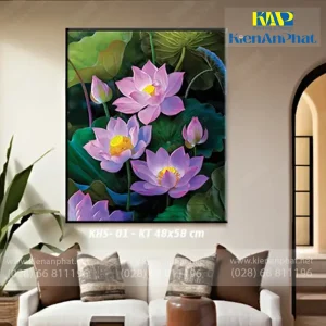 Mẫu in tranh canvas hoa sen giá rẻ